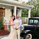 Grande bridal couple outside car 150x150 1